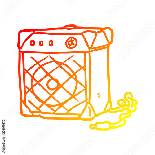 warm gradient line drawing electric guitar amp
