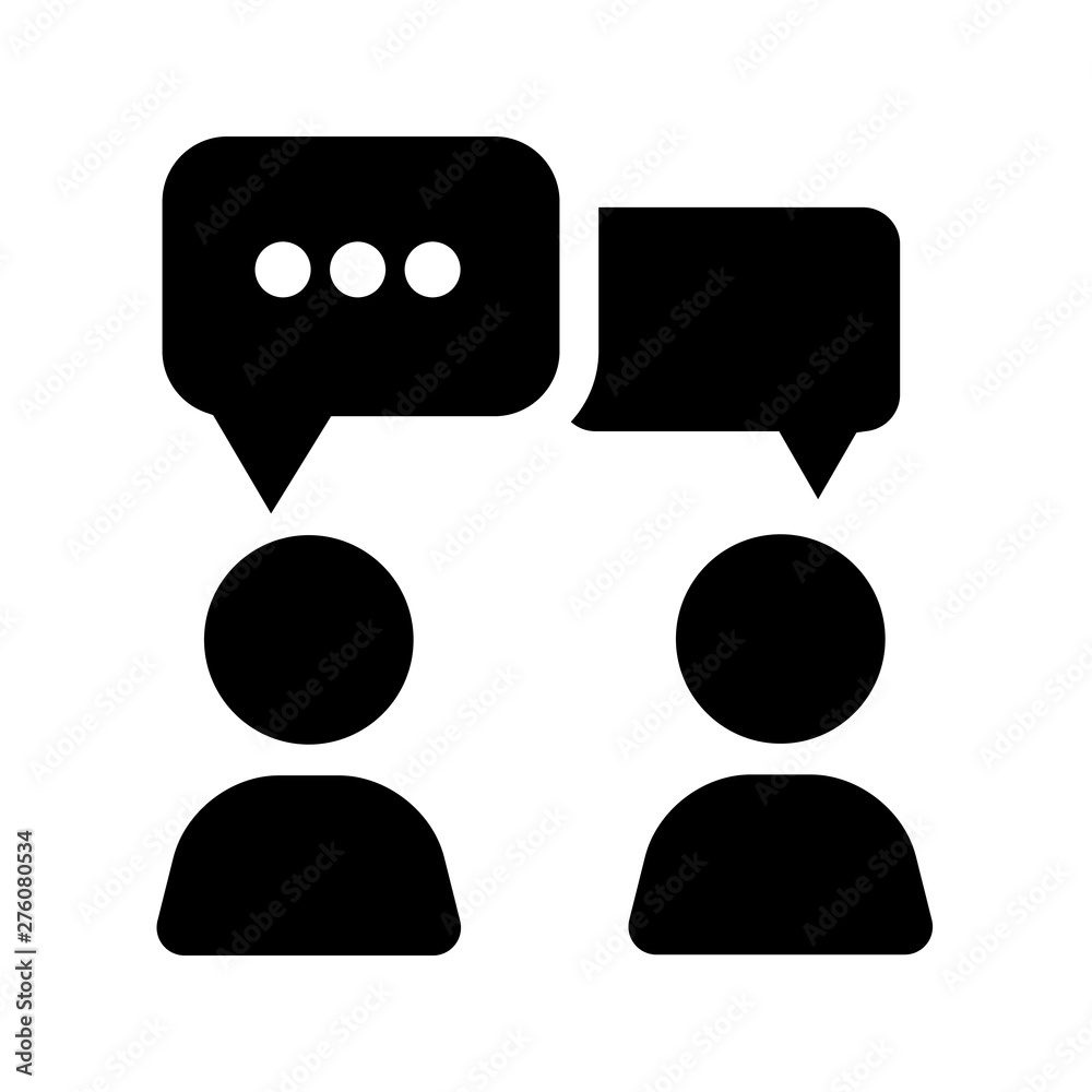 Talk people icon in flat style. Man with speech bubble illustration on white background. Talk chat business concept. Talk people icon in flat style. Man with speech bubble illustration on white background. Talk chat business concept.