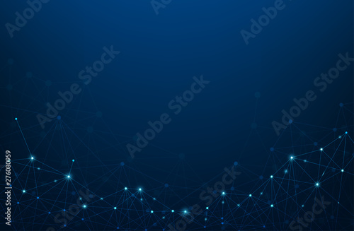Abstract plexus technology futuristic network with contrast level on gradient blue background. Vector illustration