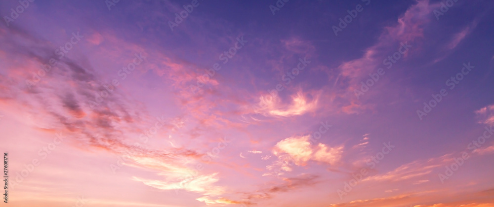 Dramatic of colorful evening sunset cloud sky background