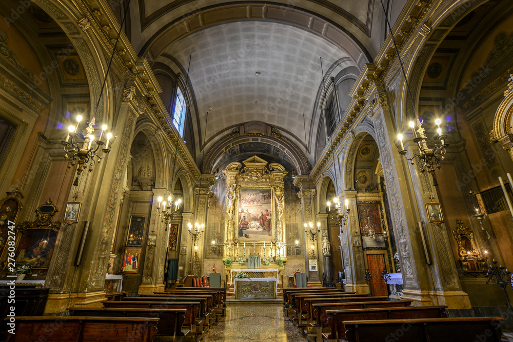 interior of catholic church of Saint Vitale  and Agricola in Bologna city in Italy