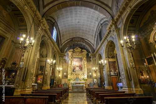 interior of catholic church of Saint Vitale and Agricola in Bologna city in Italy