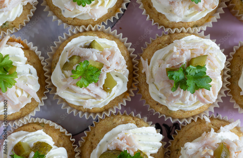 Cupcakes. Ham. Persil. Cream. Pickle. Baked Cupcakes. Ham. Persil. Cream. Pickle. Baked