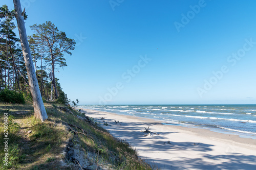 Windy day by Baltic sea, coast of Latvia.