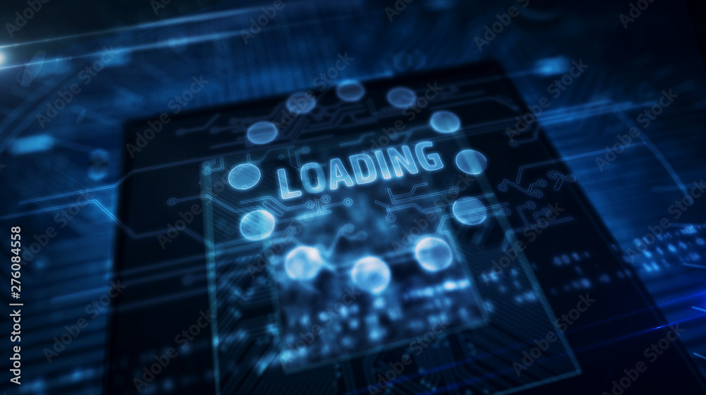 Obraz premium Loading symbol hologram concept