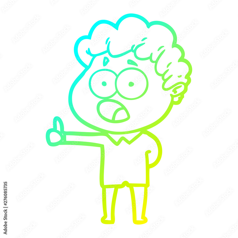 cold gradient line drawing cartoon man gasping in surprise cold gradient line drawing cartoon man gasping in surprise