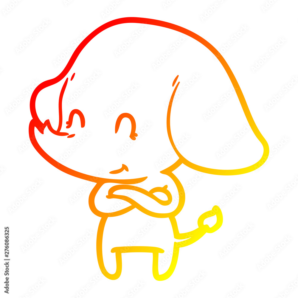 warm gradient line drawing cute cartoon elephant warm gradient line drawing cute cartoon elephant