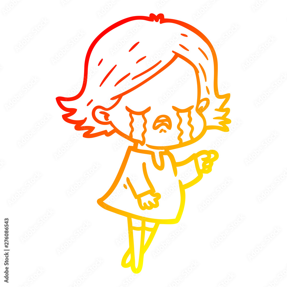 warm gradient line drawing cartoon girl crying warm gradient line drawing cartoon girl crying