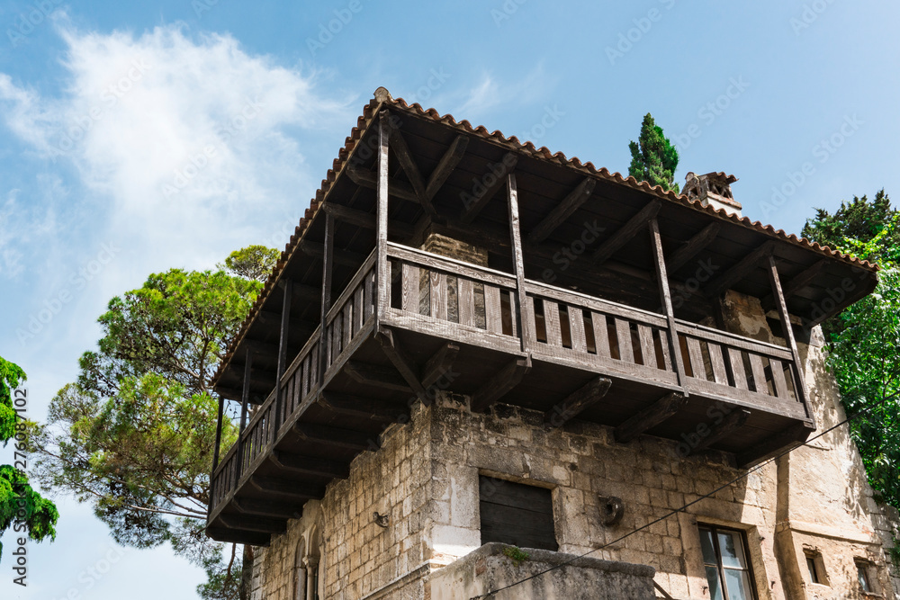detail of Romanesque House in historical town Porec, Croatia detail of Romanesque House in historical town Porec, Croatia