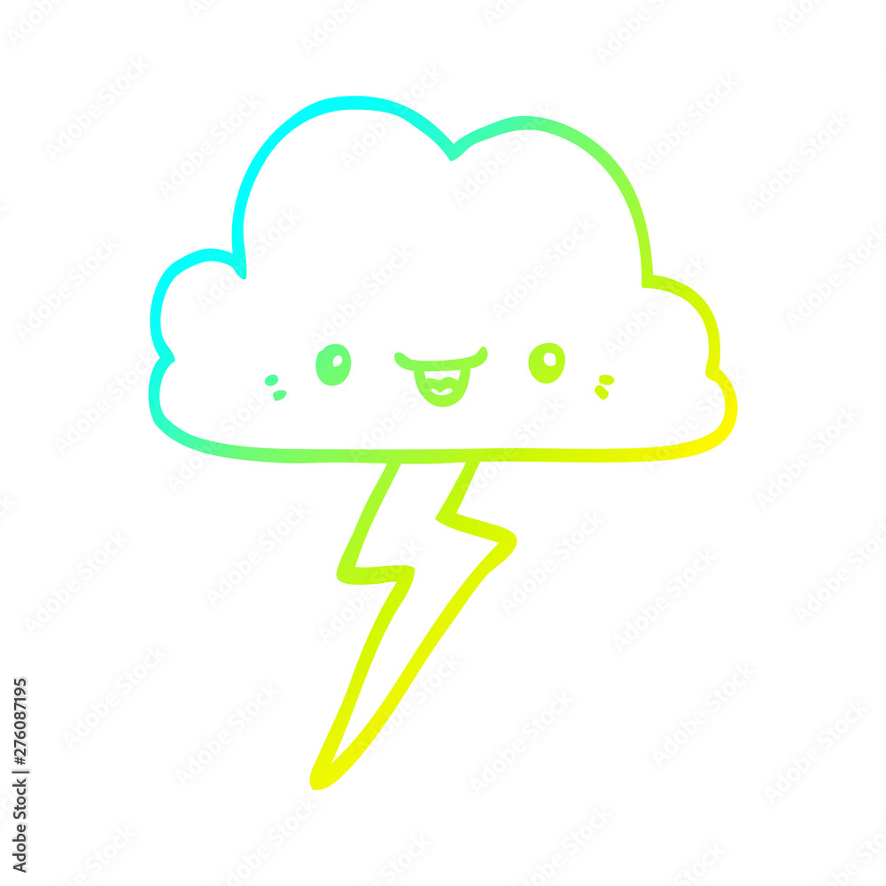 cold gradient line drawing cartoon storm cloud cold gradient line drawing cartoon storm cloud