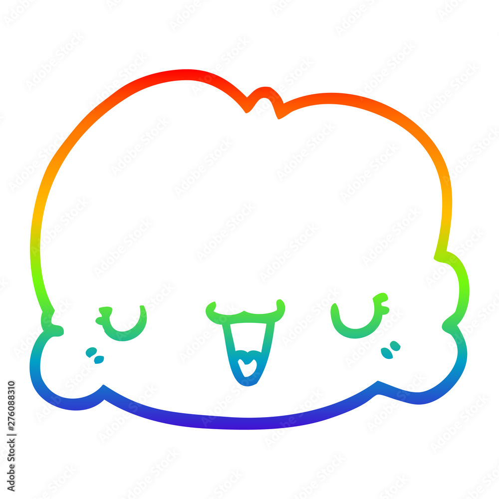 rainbow gradient line drawing cute cartoon cloud rainbow gradient line drawing cute cartoon cloud