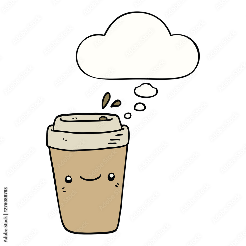 cartoon takeaway coffee and thought bubble cartoon takeaway coffee and thought bubble
