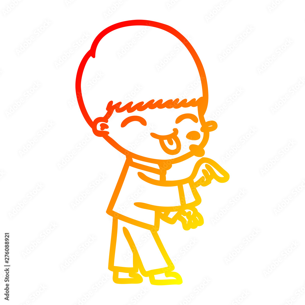 warm gradient line drawing cartoon boy warm gradient line drawing cartoon boy
