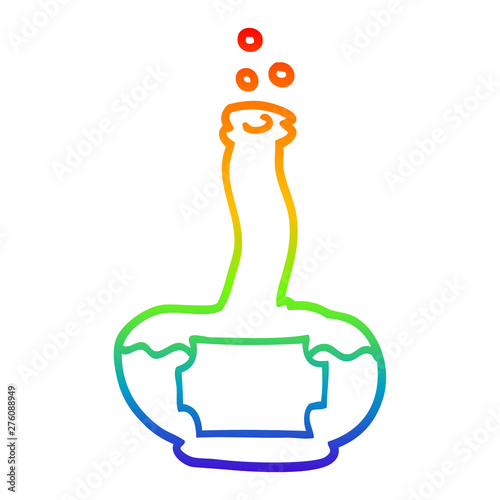 rainbow gradient line drawing cartoon potion