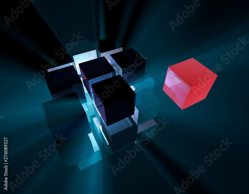 Принти на полотні Digital technology information, network data transmission and electronic technol