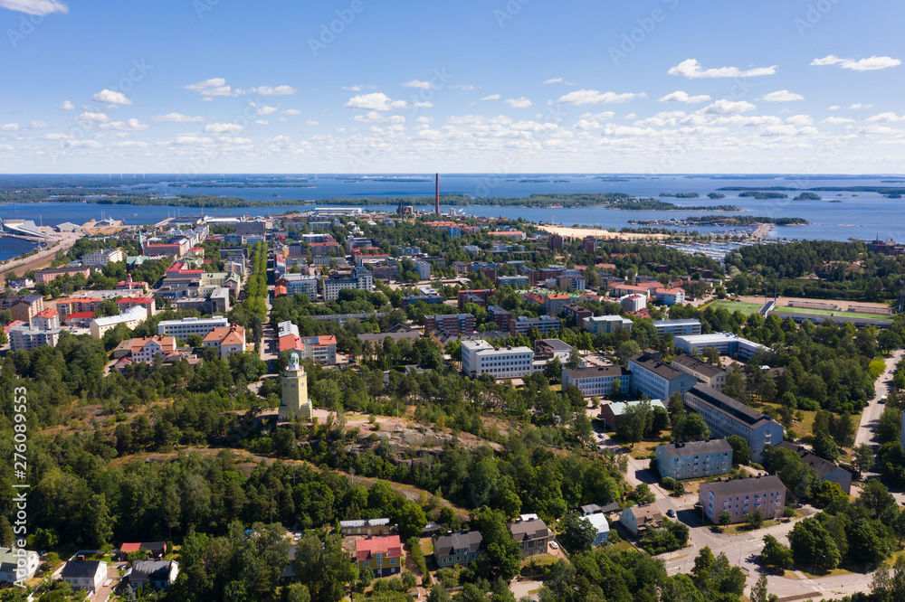 The City Of Kotka. Finland. Haukkavuori Lookout Tower. Bird's-eye view.