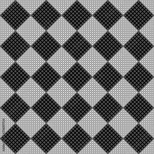 Seamless abstract square pattern background design - black and white vector illustration