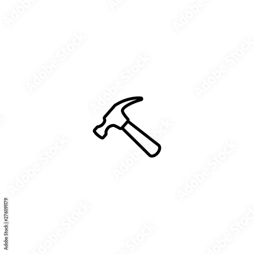 Black carpenter hammer. Handyman, locksmith, joiner claw hammer tool for repair and maintenance.