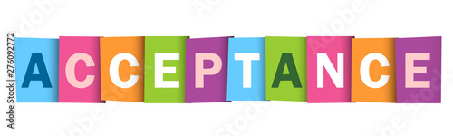 ACCEPTANCE colorful vector typography banner