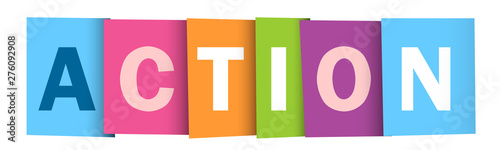 ACTION colorful vector typography banner