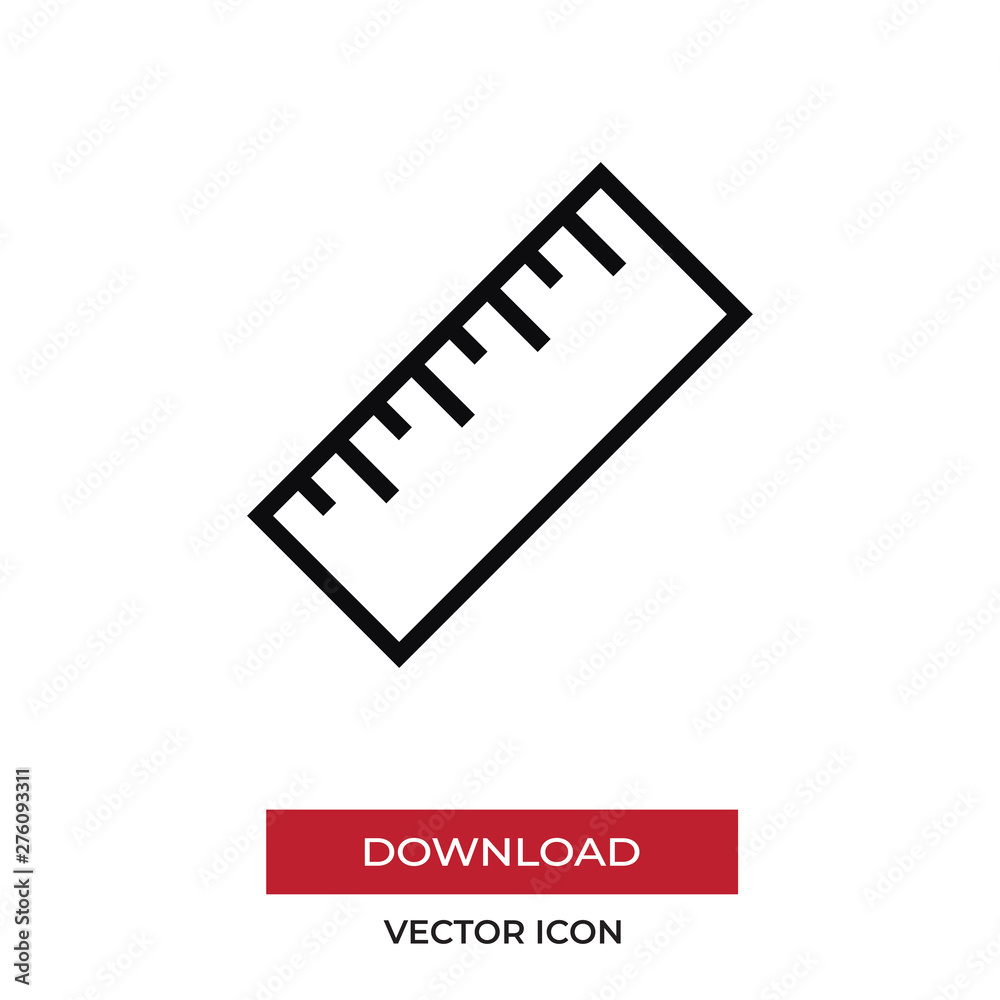 Ruler vector icon in modern style for web site and mobile app