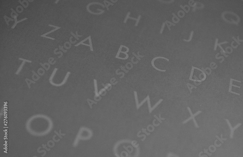 alphabets on black background