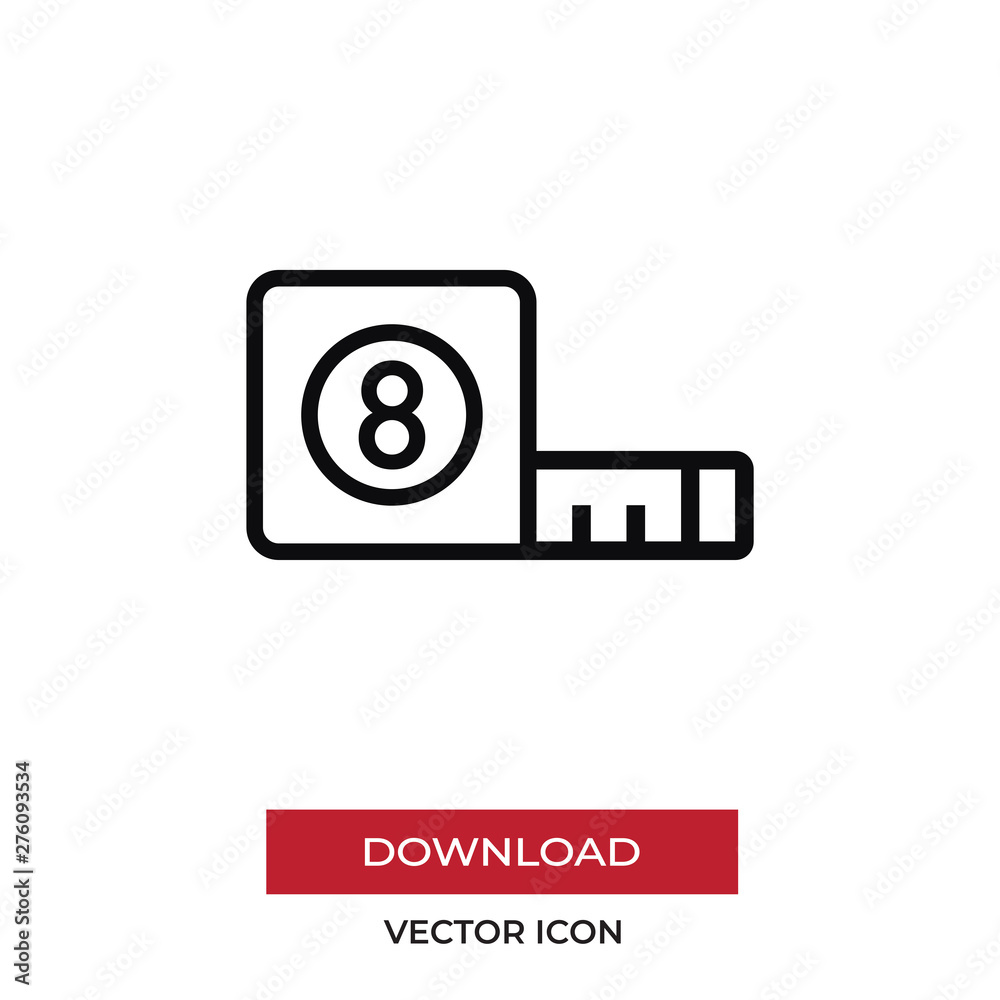 Measuring tape vector icon in modern style for web site and mobile app Measuring tape vector icon in modern style for web site and mobile app