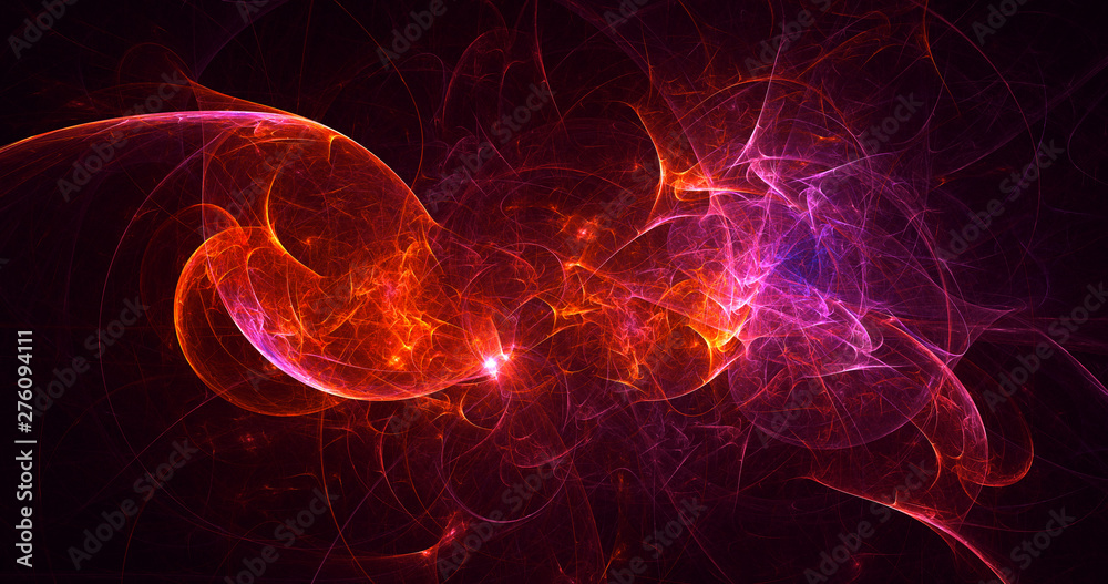 3D rendering abstract red fractal light background 3D rendering abstract red fractal light background