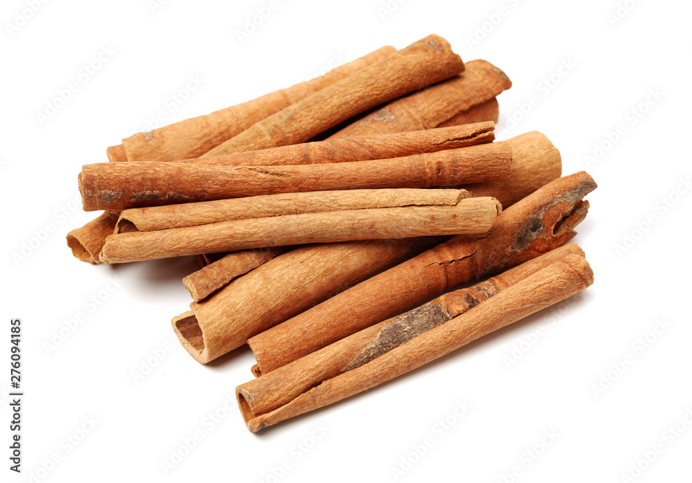 Cinnamon on a white background Cinnamon on a white background