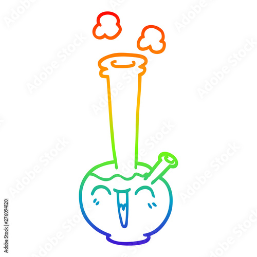 rainbow gradient line drawing cartoon bong