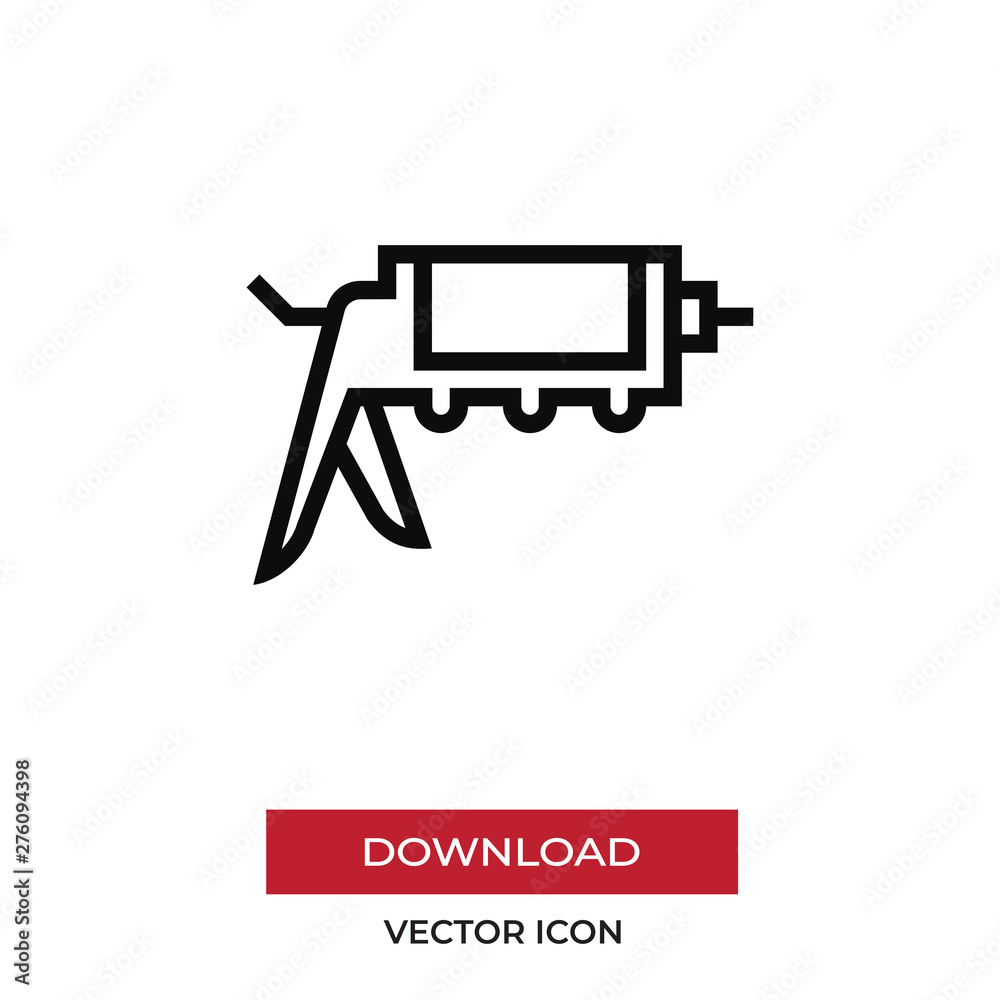 Caulk gun vector icon in modern style for web site and mobile app Caulk gun vector icon in modern style for web site and mobile app