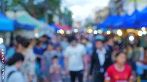 Wallpaper Mural crowd of people walking on city street at night Torontodigital.ca