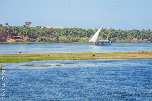Crossing a boat on the Nile at Gaafar El-Sadik while navigating to Aswan photo