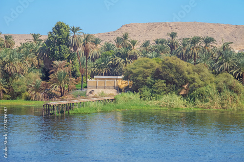 A jetty on the shore of the Nile at Gaafar El-Sadik on the way to Aswan photo