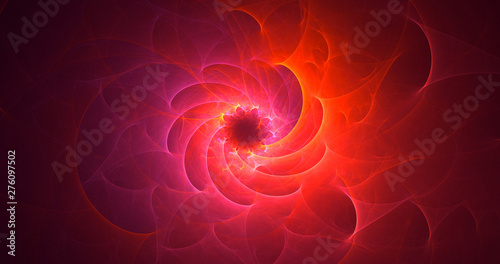 3D rendering abstract red fractal light background