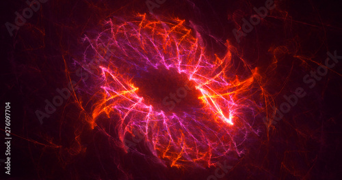 Fototapeta Naklejka Na Ścianę i Meble -  3D rendering abstract red fractal light background