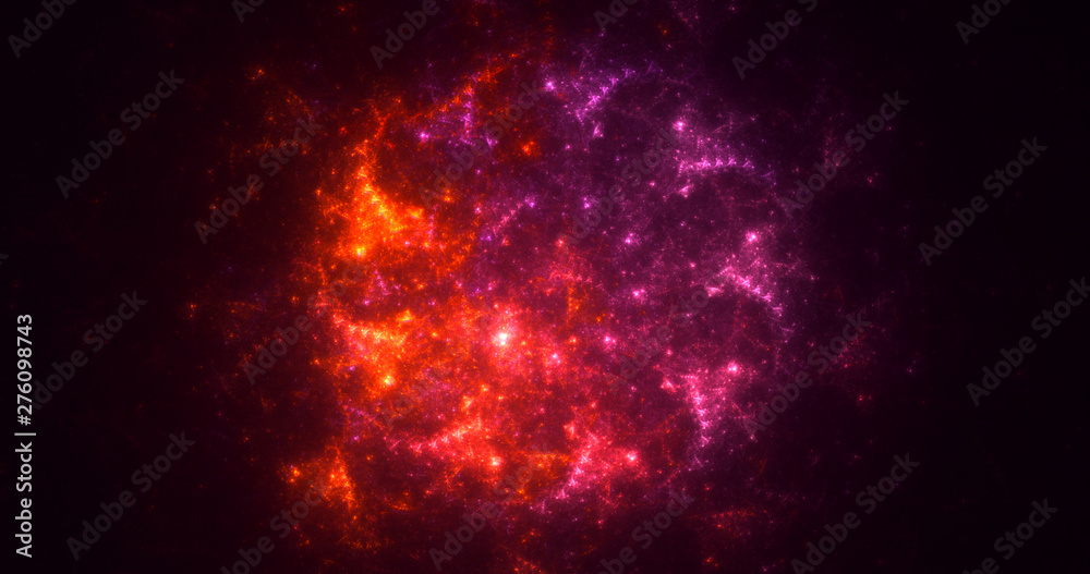 Naklejka premium 3D rendering abstract red fractal light background