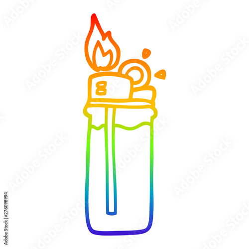 rainbow gradient line drawing cartoon disposable lighter