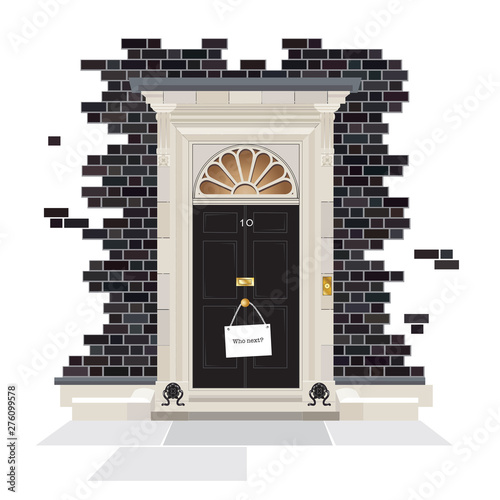 10 Downing Street with Who Next sign