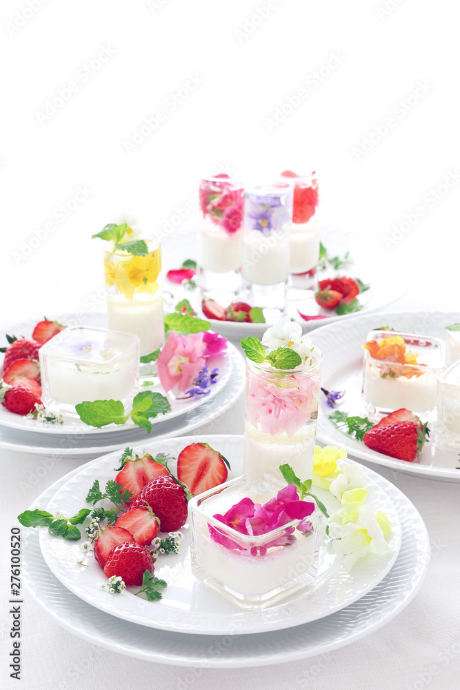 お花ゼリーのデザートプレート