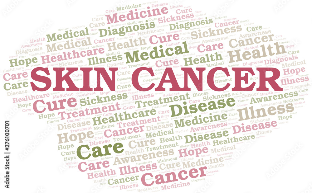 Skin Cancer word cloud. Vector made with text only. Skin Cancer word cloud. Vector made with text only.