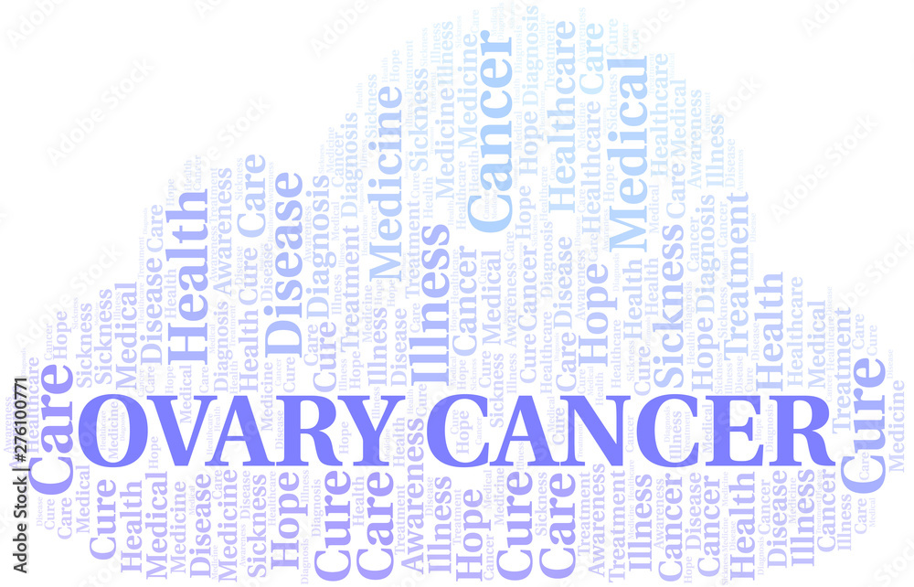 Ovary Cancer word cloud. Vector made with text only.