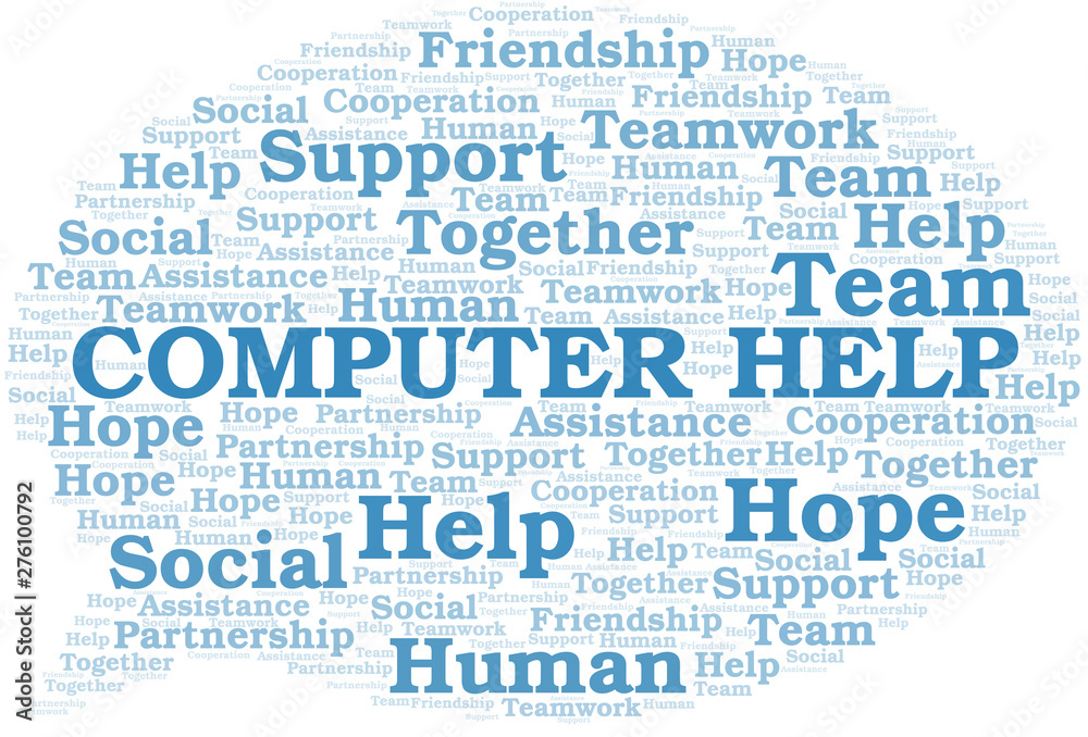 Computer Help word cloud. Vector made with text only. Computer Help word cloud. Vector made with text only.