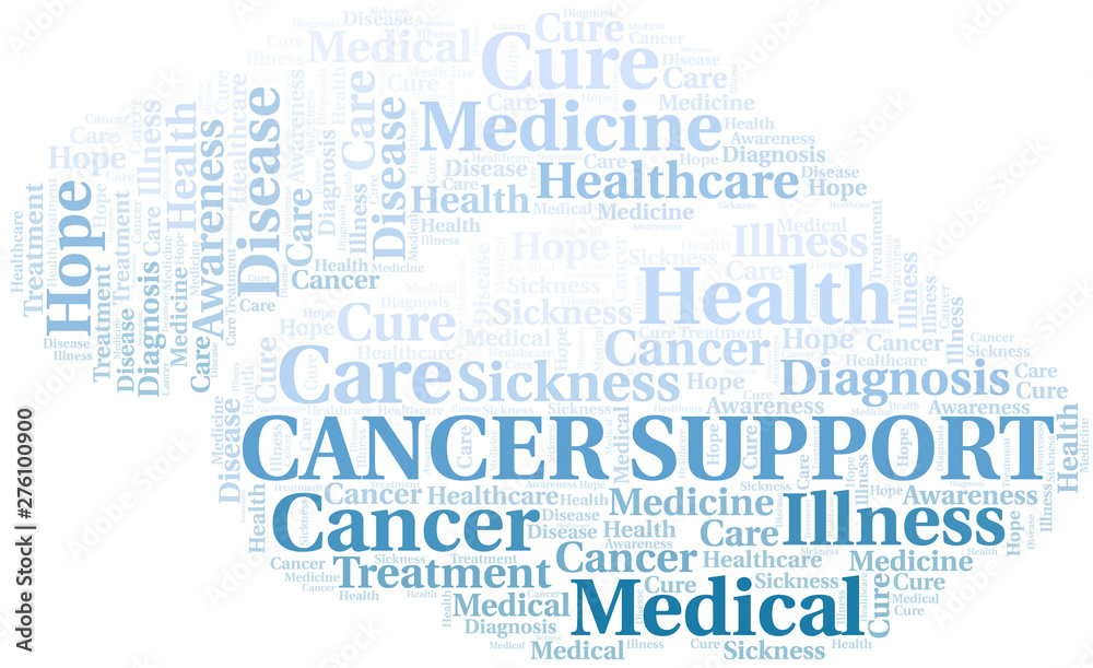 Cancer Support word cloud. Vector made with text only. Cancer Support word cloud. Vector made with text only.