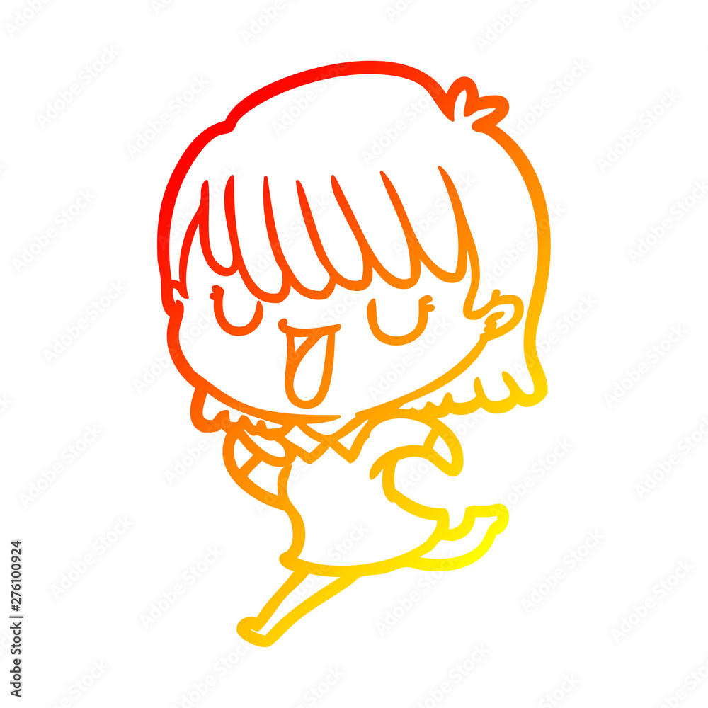 warm gradient line drawing cartoon woman warm gradient line drawing cartoon woman