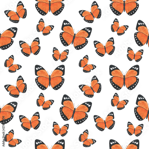 Seamless pattern Butterflies watercolor Illustration handmade design Digital paper Textiles wallpaper photo wallpaper scrapbooking © Ирина Шишкова