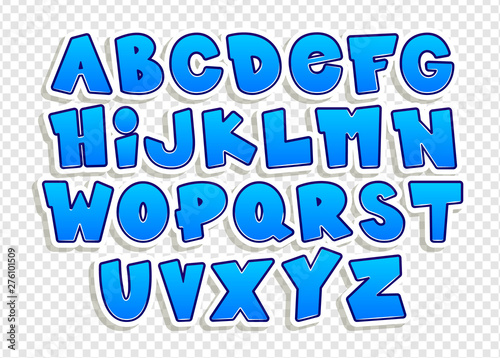 Cheerful, colorful font. Vector set of letters in a children style. Polygonal alphabet. Design elements. Cartoon vector font.