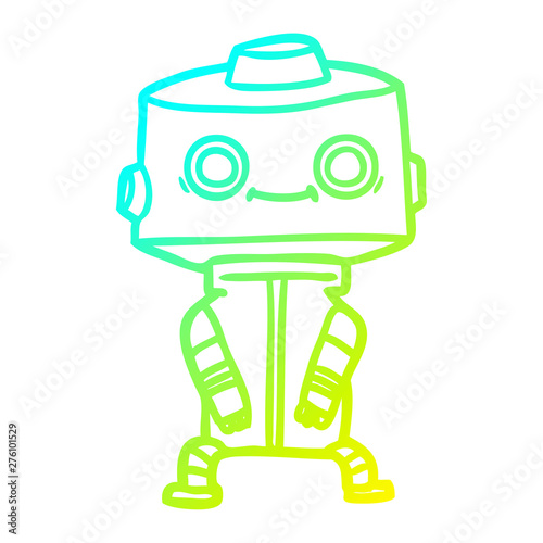 cold gradient line drawing cartoon robot