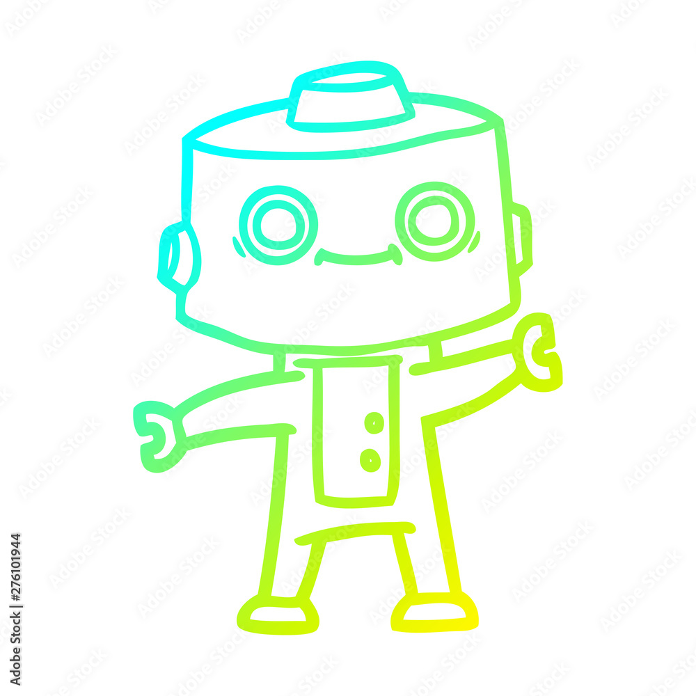 cold gradient line drawing cartoon robot cold gradient line drawing cartoon robot