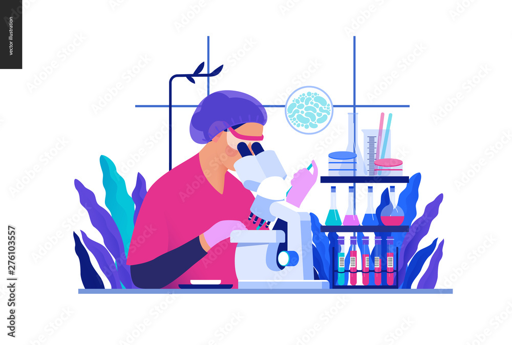 Medical tests Blue illustration chemical laboratory analysis modern